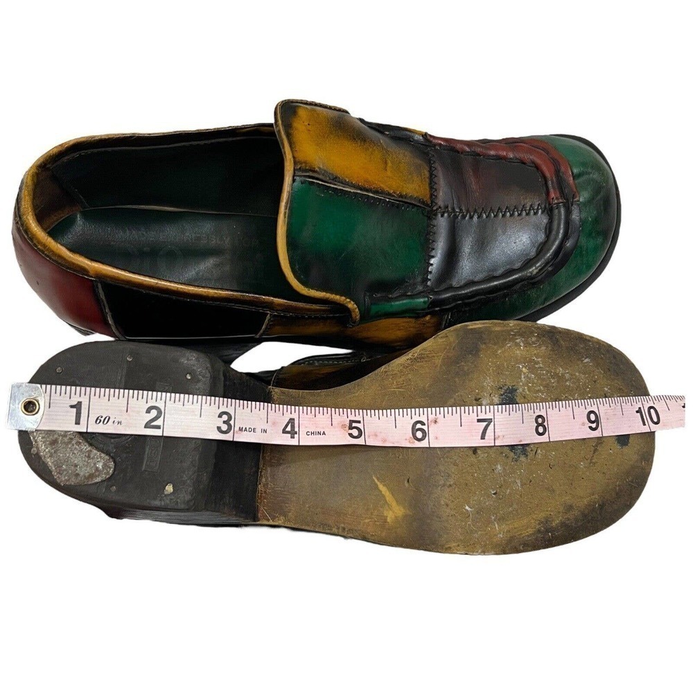Di Orsini Vintage Italian Leather Color Block Loafers Size 8.5 - Picture 9 of 15
